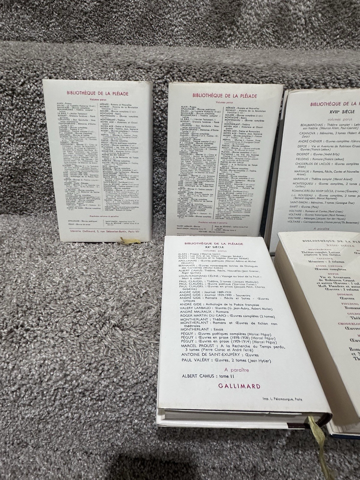 Bibliothèque de la Pléiade French Hardcover Books Lot Of 6