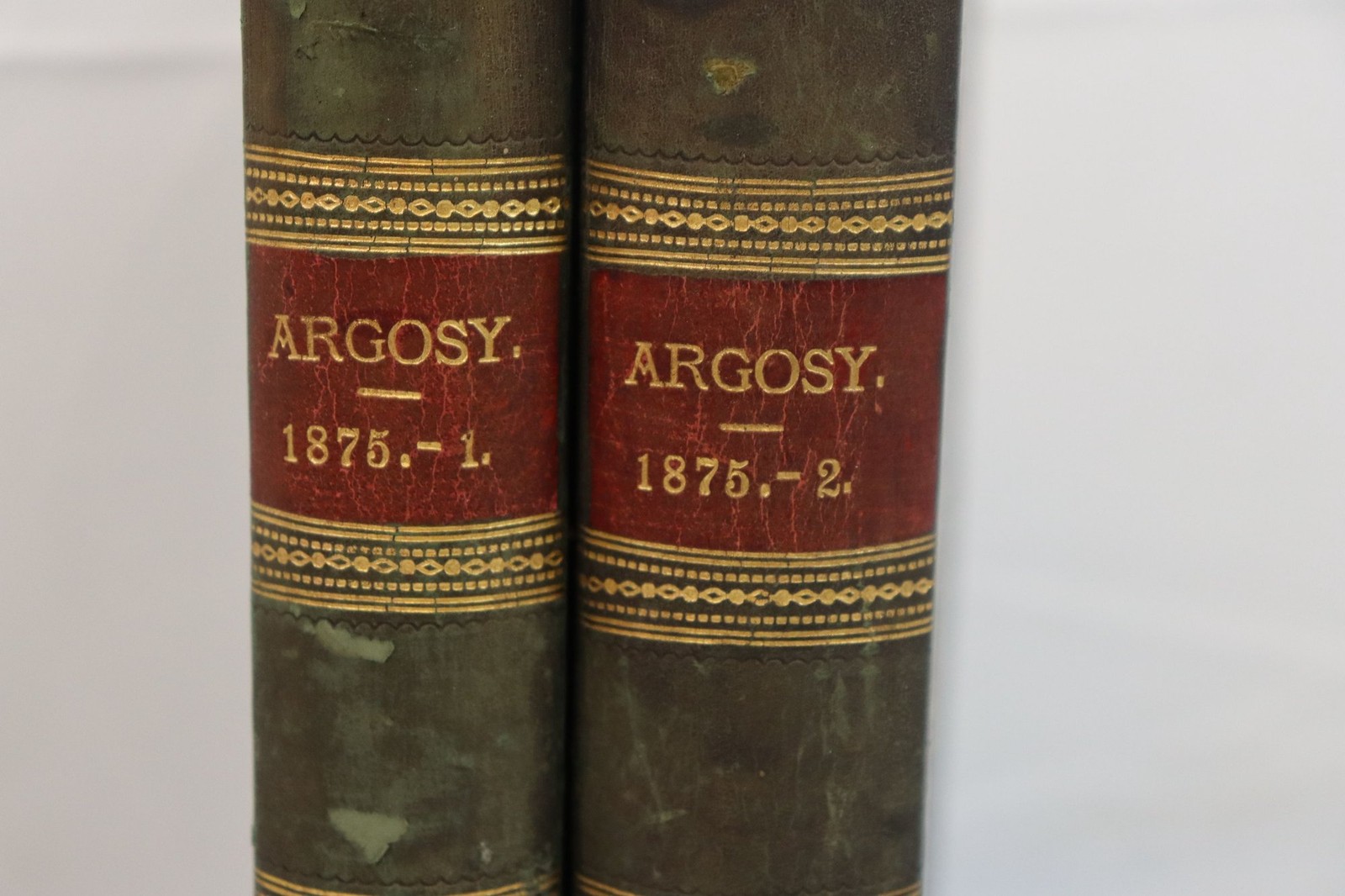Argosy 1875 Volumes 1-2 Leather Bound Collectible Books Set