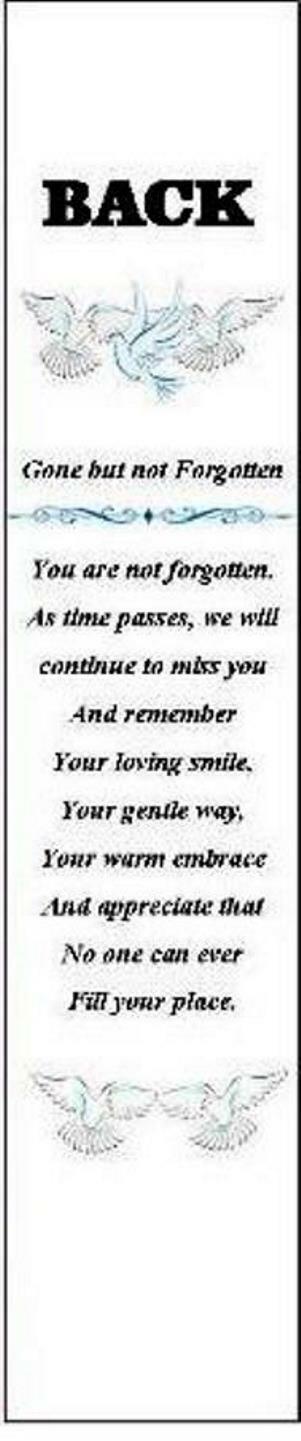 (5) PERSONALIZED LAMINATED MEMORIAL BOOKMARK-PASTOR OR MINISTER-8.25 X 2.1 in.