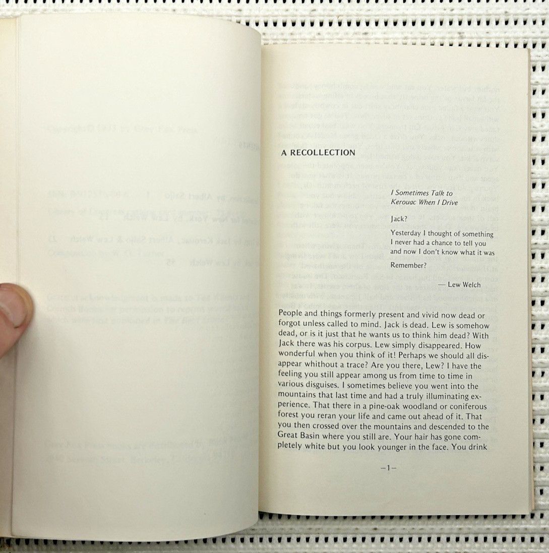 1973 Jack Kerouac Trip Trap Haiku Beat Poetry Softcover First Edition 57pages