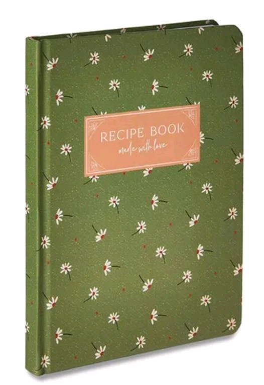 Made With Love Wildflower Recipe Book, Green, 6 in x 8 in, 100 Pages