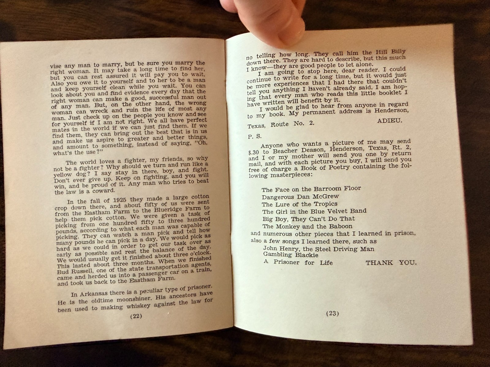 7 Years in Texas Prisons by Beacher Deason Vintage Prison Memoir Booklet