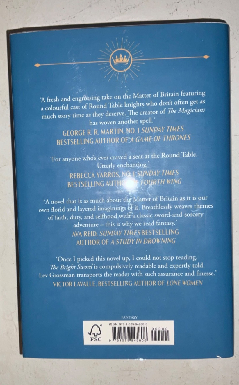 The Bright Sword Lev Grossman Hardcover SIGNED Broken Binding Stenciled Edges