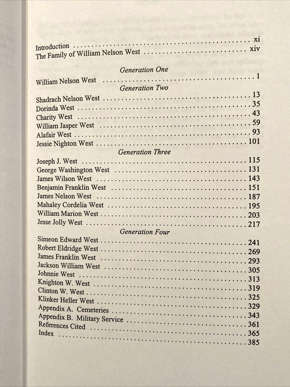 Genealogy Family History of William Nelson West Family 1775-1846 Karen West Scot