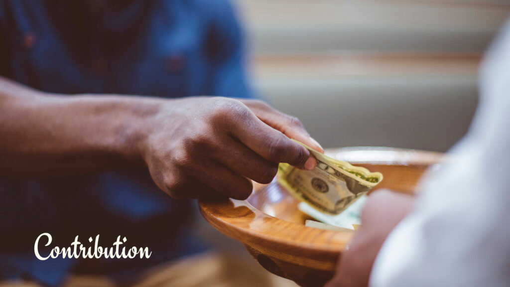 We observe and partake in a freewill offering of contribution at the Oak Grove Church of Christ.